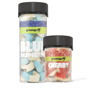 COMBO SATIVA + INDICA Gomitas Delta-8 Blue Raspberry + Cherry 10pz GRATIS
